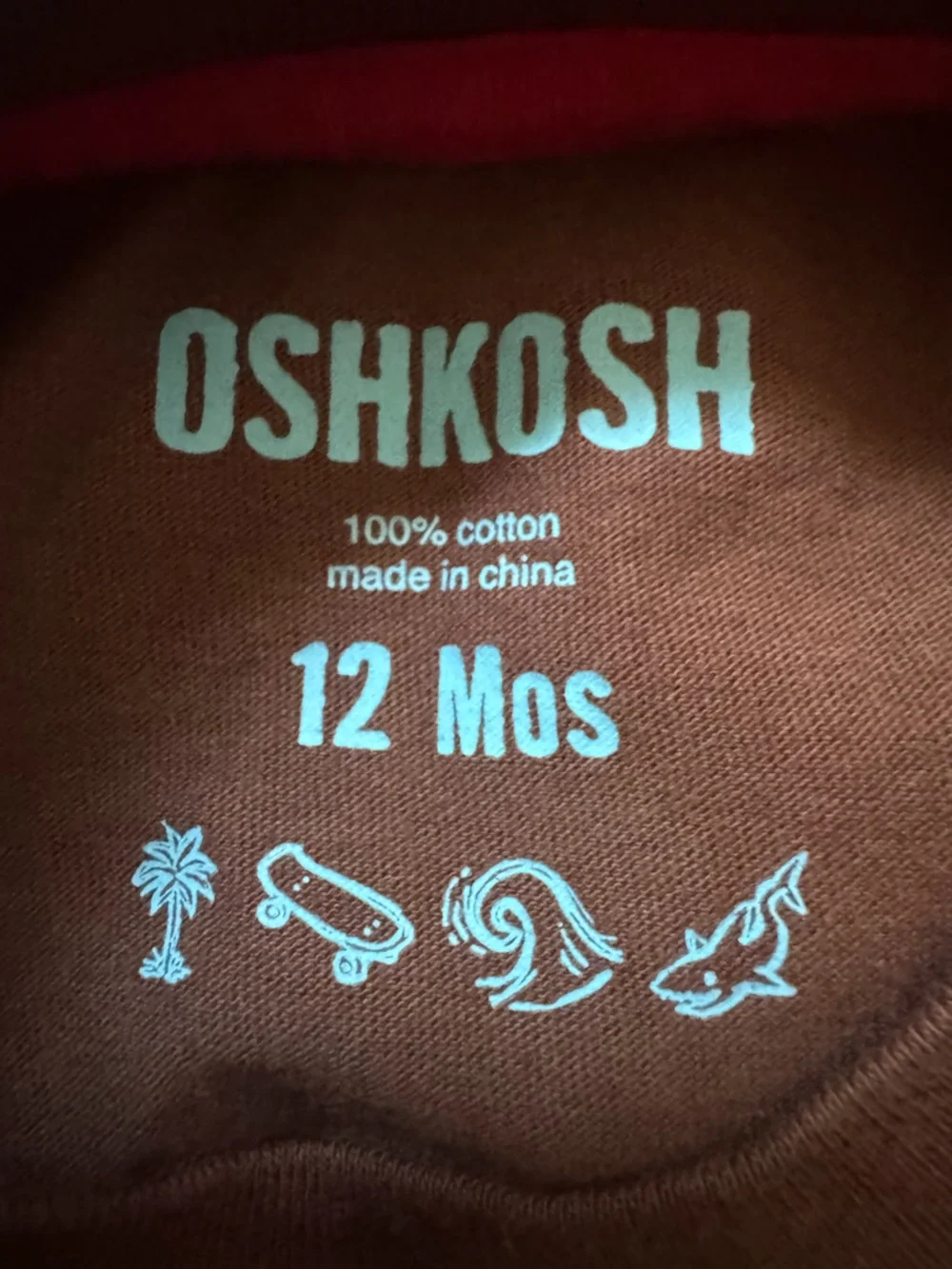 🔥5/$25🔥OSHKOSH B'GOSH BOY BABY/TODDLER 12MOS DEEP SEA/BEACH CREW NECK TSHIRT